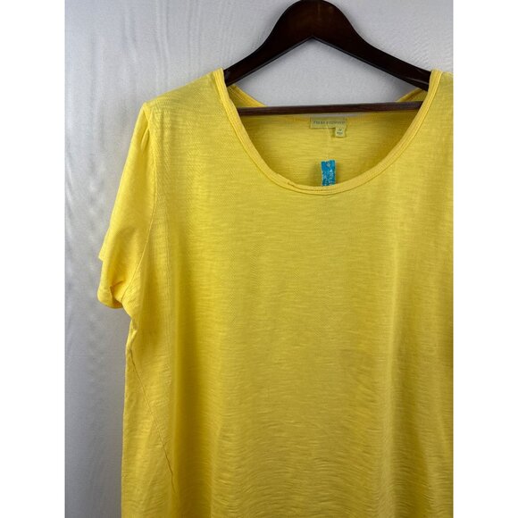 Women’s Fresh Produce 2X Bright Yellow Cotton T-Shirt - Picture 2 of 5